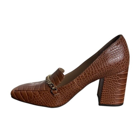 The Limited Womens Whiskey Brown "Benton" Loafer Snake Print Square Toe 10M - Picture 11 of 12